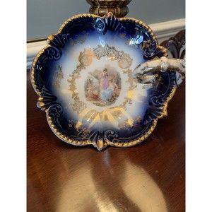 Antique Royal Bavarian PMB Germany Signed and Numbered Portrait Handled Bowl